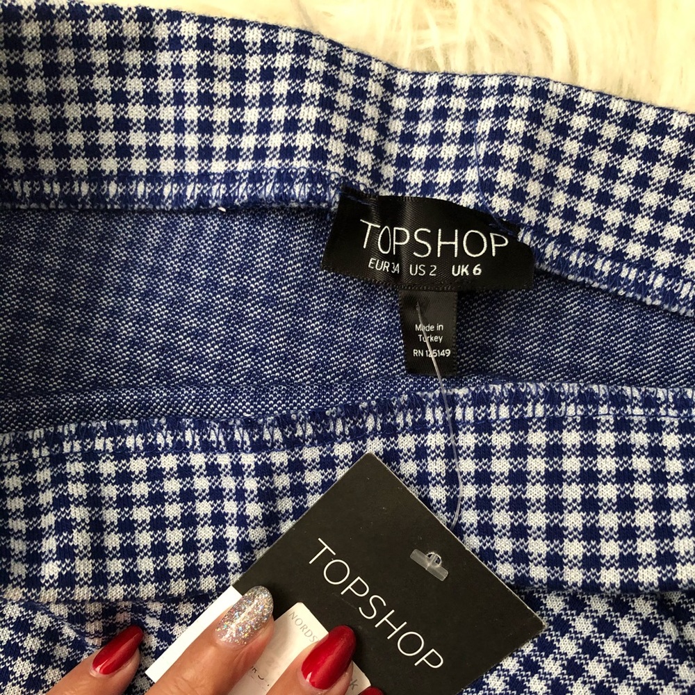 NWT Topshop gingham Ruffle skirt - Picture 7 of 7